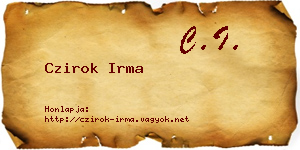 Czirok Irma névjegykártya